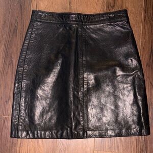 Vintage Black Leather Skirt